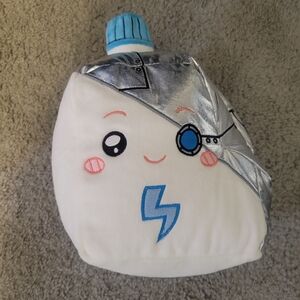 Lanky BOX Robot Plush Pillow - White and Silver